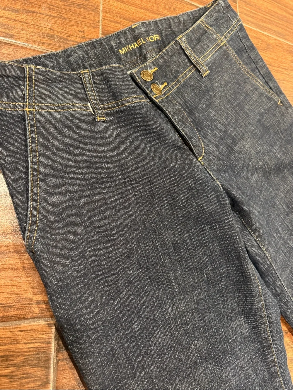 Michael Kors Mid-Rise Straight Leg Dark Blue Jeans